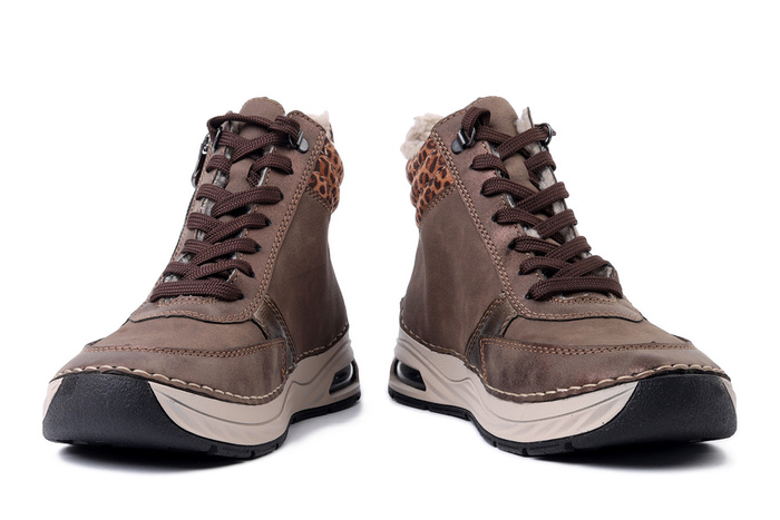 RIEKER 44565-25 brown, trzewiki damskie