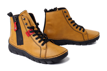 RIEKER 55024-68 yellow, trzewiki damskie