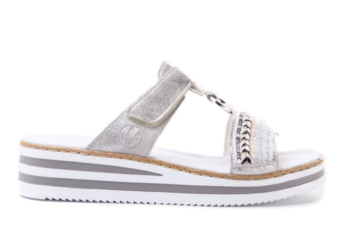 RIEKER V02M6-40 grey, klapki damskie