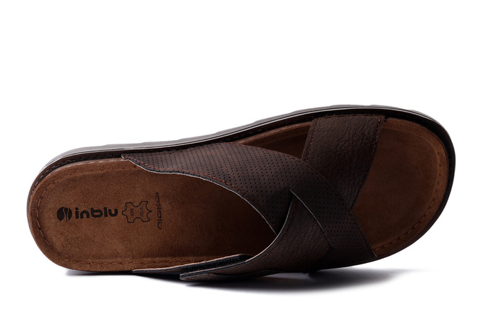 INBLU BU-17 043 ciemny brąz, klapki męskie