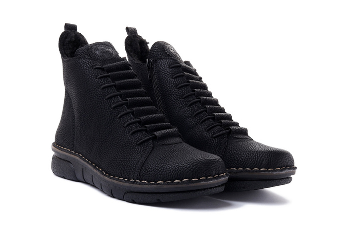 RIEKER 73333-00 black, trzewiki damskie