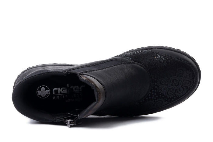 RIEKER 59558-00 black, botki damskie