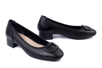 RIEKER 43453-00 black, czółenka damskie