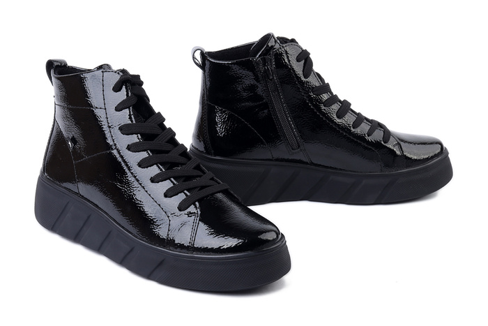 RIEKER W2661-01 black, trzewiki damskie