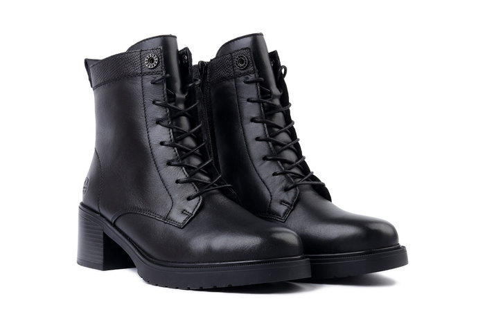RIEKER Y5201-00 black, trzewiki damskie