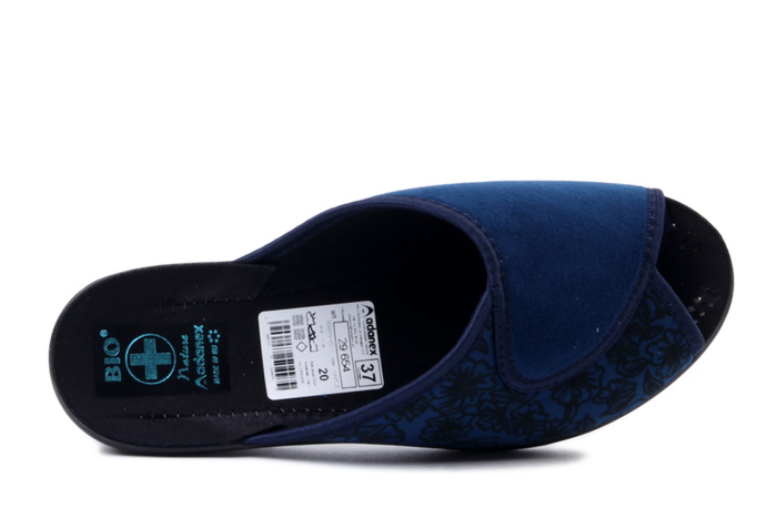 ADANEX 29654 308/1VVD granatowy, kapcie damskie