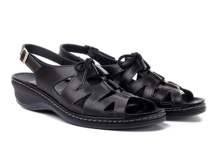SUAVE 711041-1 black, sandały profilaktyczne damskie