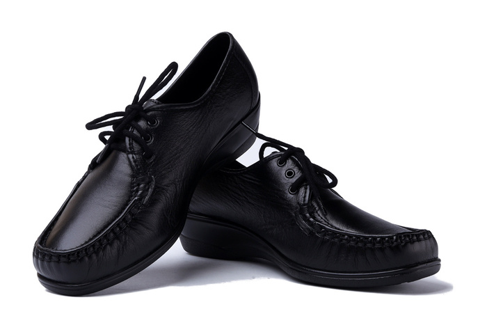 SOLO 065 SZ czarny 2, półbuty mokasyny damskie sznurowane