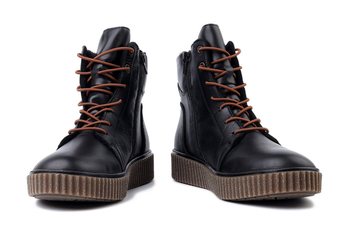 RIEKER Y4303-00 black, trzewiki damskie