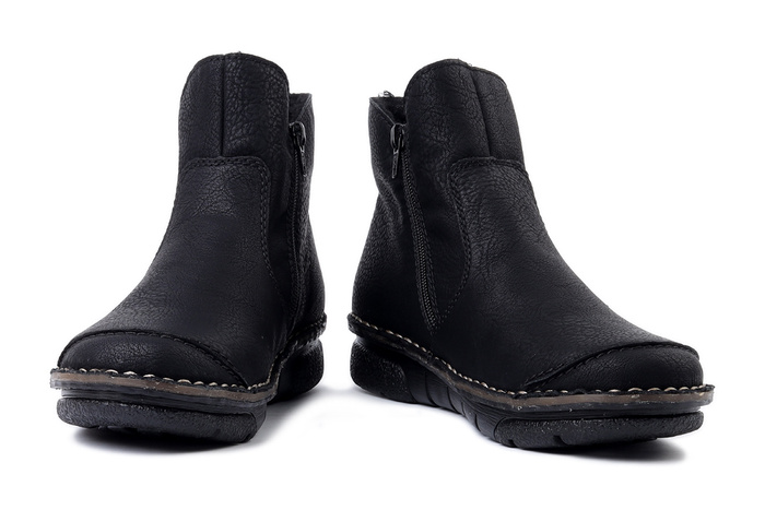RIEKER 73357-00 black, botki damskie