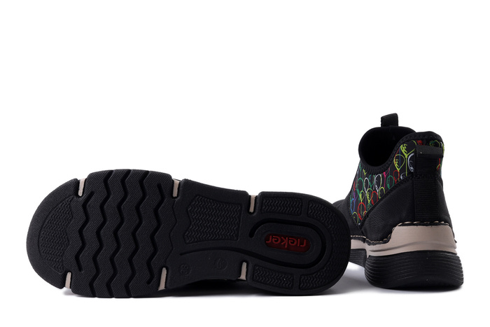 RIEKER 45957-00 black, półbuty damskie