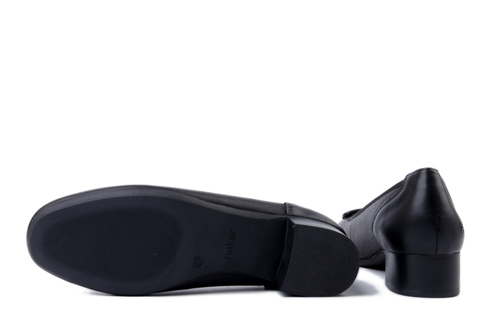 RIEKER 43453-00 black, czółenka damskie