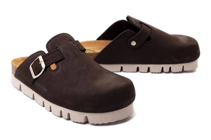 DR. BRINKMANN 600018-09 anthrazit, klapki profilatyczne damskie
