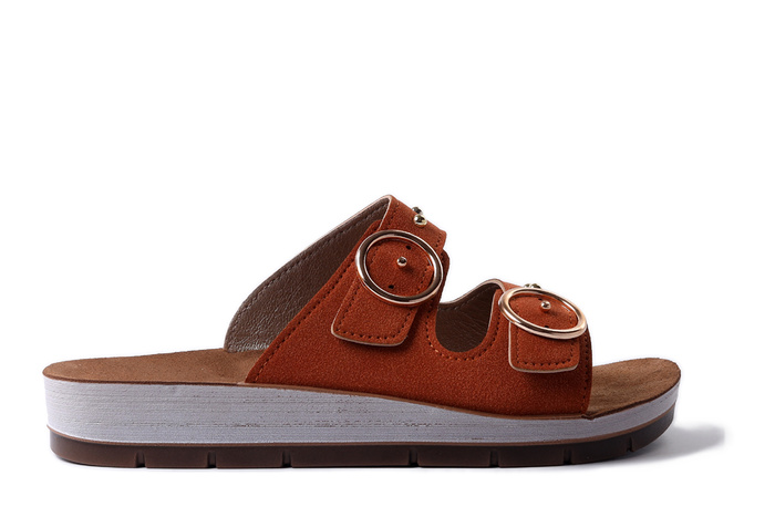 INBLU CP-54 089 rdzawy, klapki damskie