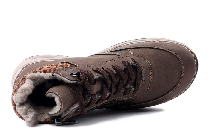 RIEKER 44565-25 brown, trzewiki damskie