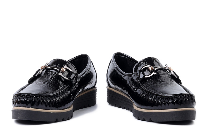 SOLO 023W2 czarny napl. Gu, półbuty damskie