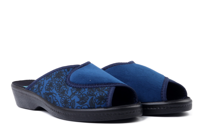 ADANEX 29654 308/1VVD granatowy, kapcie damskie