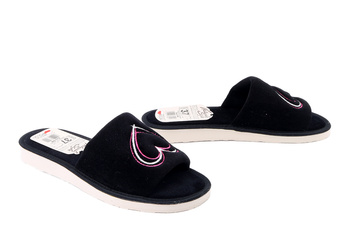 METEOR 044 Zuza czarny/róż, kapcie damskie