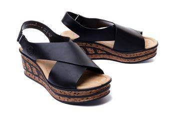 RIEKER 68189-00 black, sandały damskie