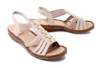 RIEKER 62855-60 beige, sandały damskie