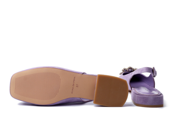 ALMA EN PENA V240391 suede lilac, czółenka damskie