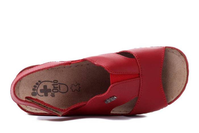 BEFADO DR ORTO 158D 013 czerwony, sandały profilaktyczne damskie