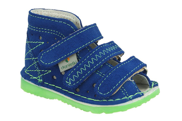 DANIELKI TA105 blue fluo, obuwie rehabilitacyjno-profilaktyczne dziecięce