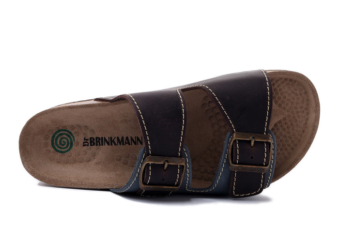 DR. BRINKMANN 600308-5 jeans/mokka, klapki profilaktyczne męskie