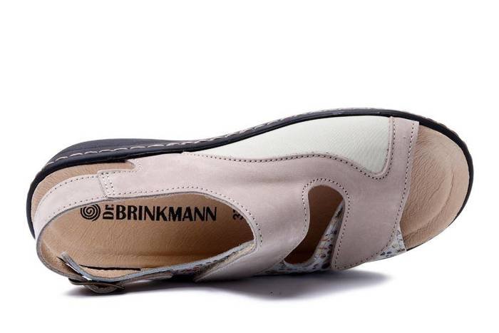 DR. BRINKMANN 711017-8 beige/gold, sandały damskie