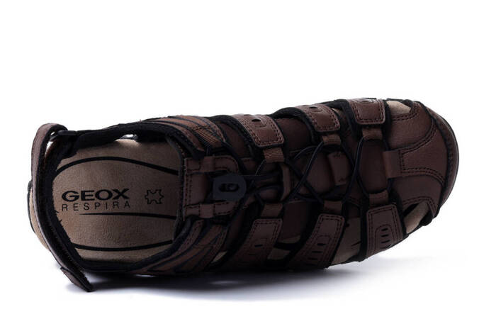 GEOX U4524C 000ME C6006 dk brown, sandały męskie