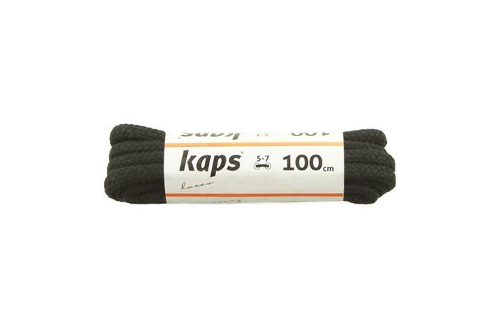 KAPS sznurowadła 100 cm 09_100_300_0091 czarny, sznurowadła bawełniane, okrągłe, grube