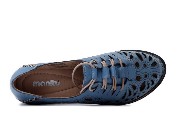 MANITU 850096-05 blau, półbuty damskie