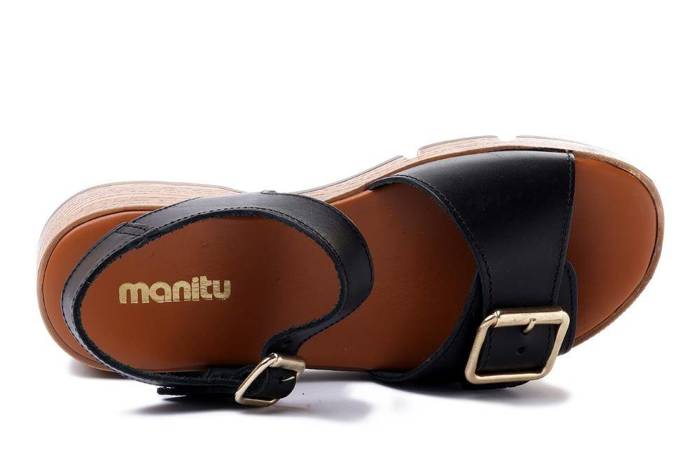 MANITU 910121-01 schwarz, sandały damskie