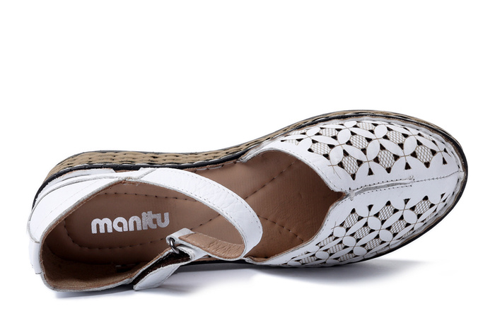 MANITU 910168-03 weiss, sandały damskie