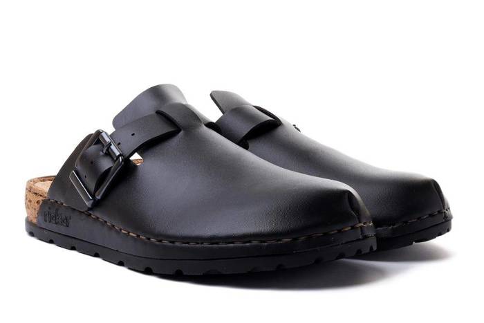 RIEKER 25680-00 black, klapki męskie