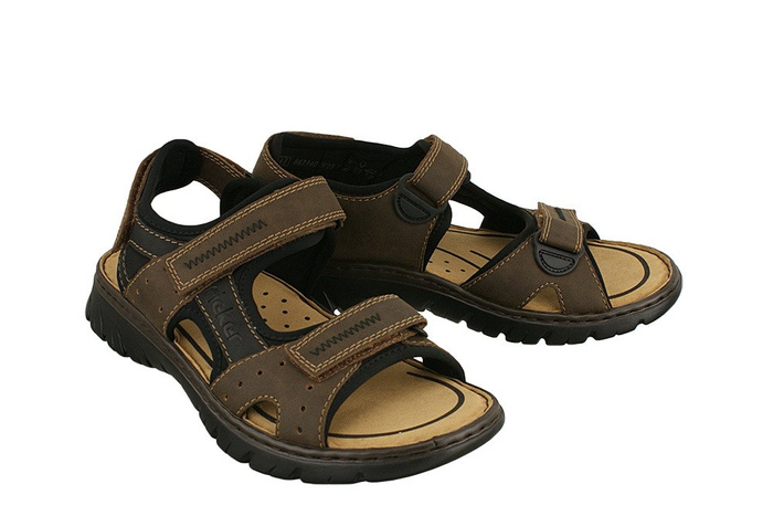 RIEKER 26757-25 brown combination, sandały męskie