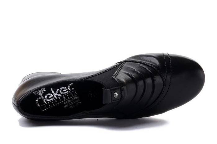 RIEKER 41657-00 black, półbuty damskie