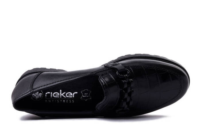 RIEKER 45561-01 black, półbuty damskie