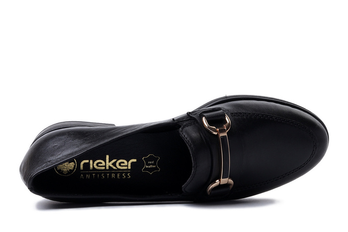 RIEKER 46262-01 black, półbuty damskie