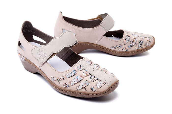 RIEKER 48369-60 beige, półbuty/sandały damskie