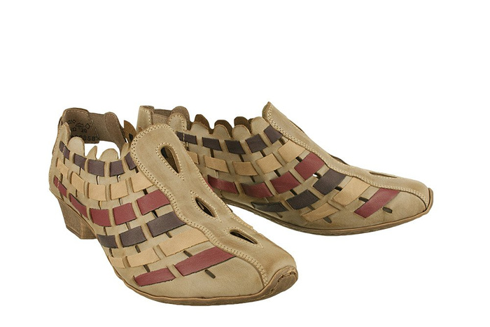 RIEKER 49781-63 beige combination, sandały damskie