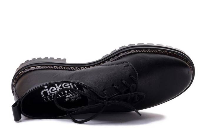 RIEKER 52052-00 black, półbuty damskie