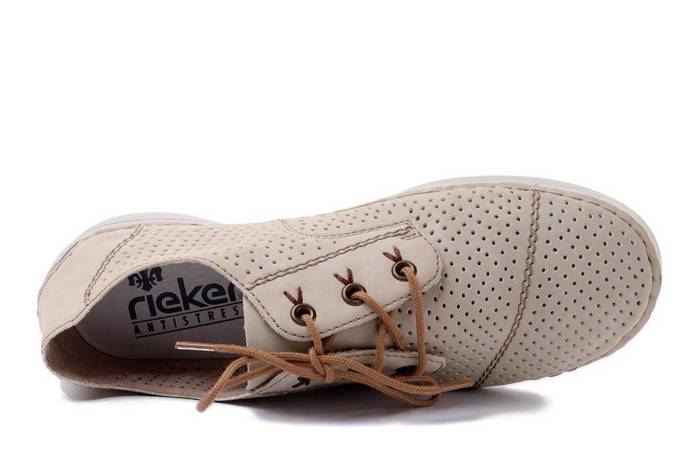 RIEKER 52506-60 beige, półbuty damskie