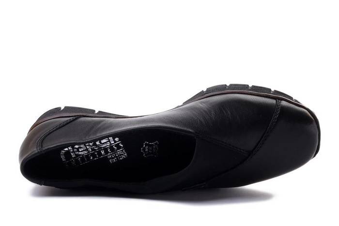 RIEKER 53763-00 black, półbuty damskie