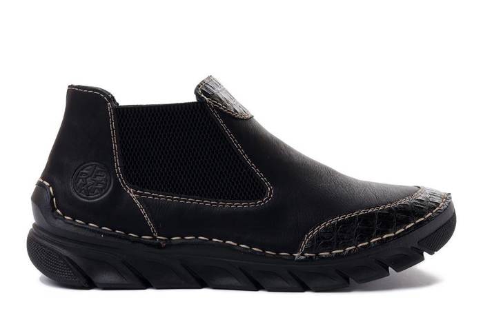 RIEKER 55093-00 black, botki damskie