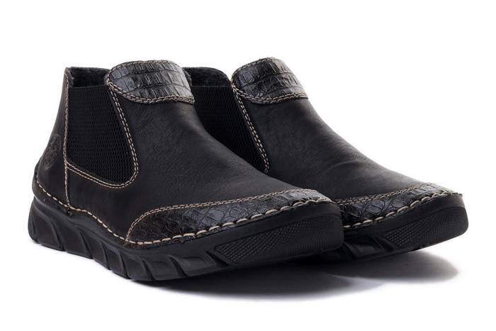 RIEKER 55093-00 black, botki damskie