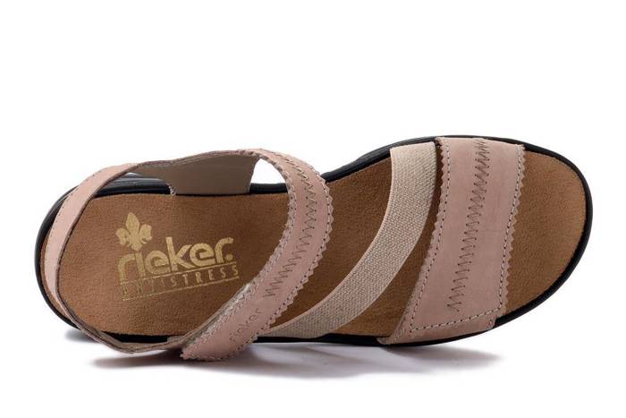 RIEKER 64587-60 beige, sandały damskie
