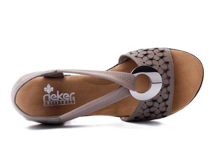 RIEKER 64677-64 beige, sandały damskie