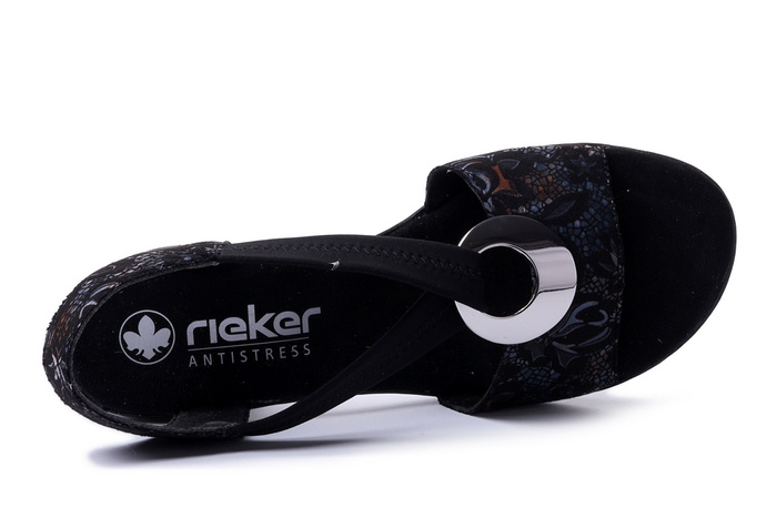 RIEKER 64683-91 black, sandały damskie