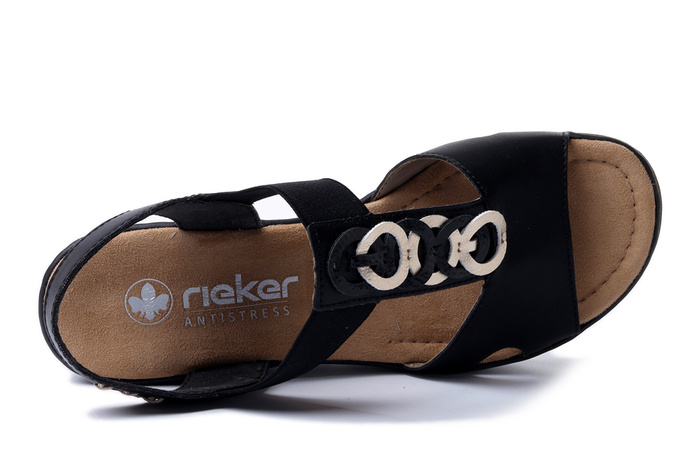 RIEKER 67498-00 black, sandały damskie